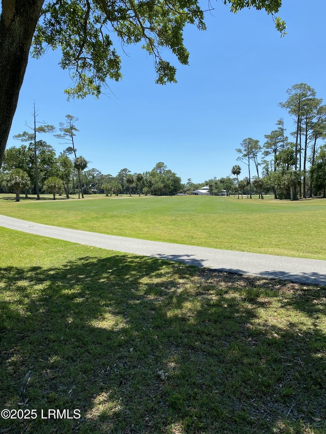 view of community featuring a lawn