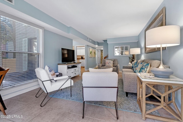6 Lighthouse Ln Unit 963, Hilton Head Island, SC 29928 - tiled living room featuring stairs