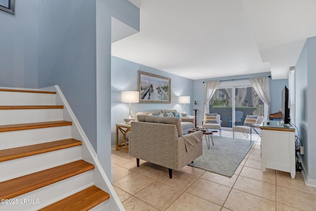 6 Lighthouse Ln Unit 963, Hilton Head Island, SC 29928 - living room featuring stairs and light tile patterned floors
