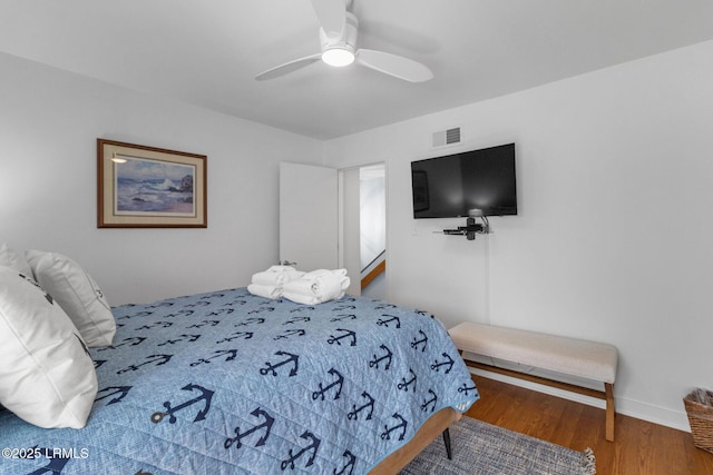 6 Lighthouse Ln Unit 963, Hilton Head Island, SC 29928 - bedroom featuring wood finished floors and a ceiling fan