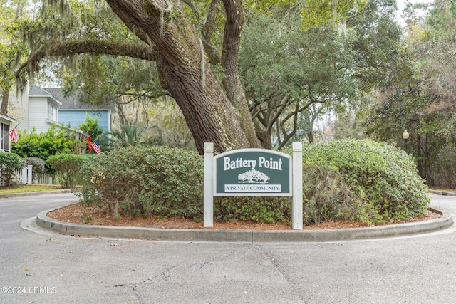 view of community sign