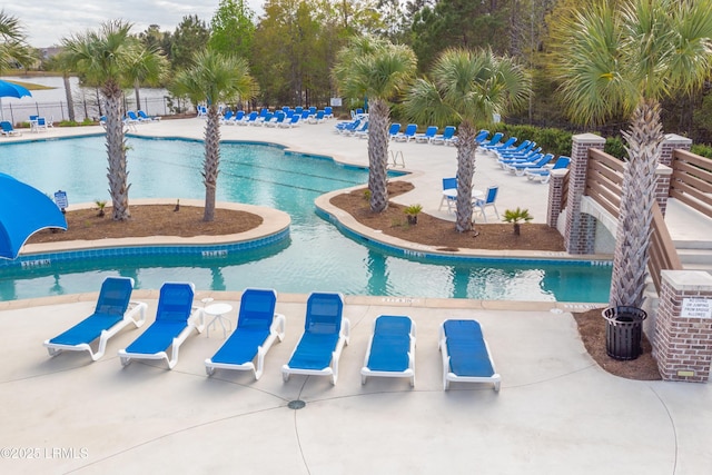 community pool with fence