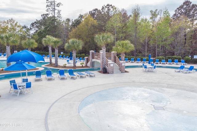 pool featuring a patio