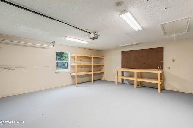 basement with a textured ceiling