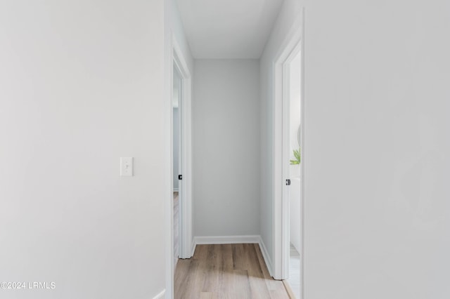 hall featuring light wood-type flooring