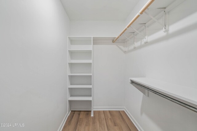 spacious closet featuring hardwood / wood-style floors