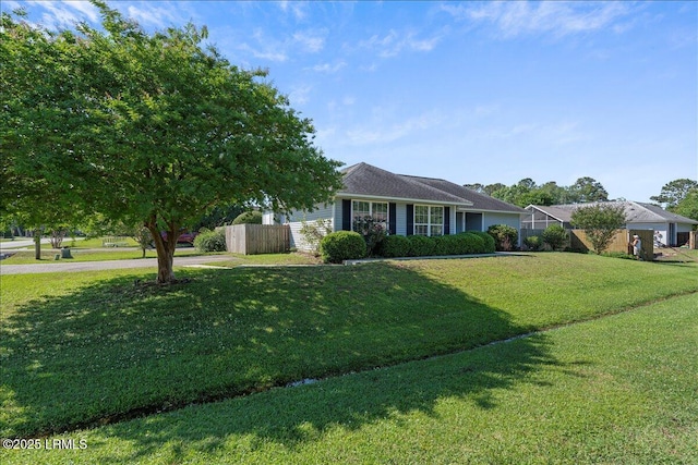 view of single story home