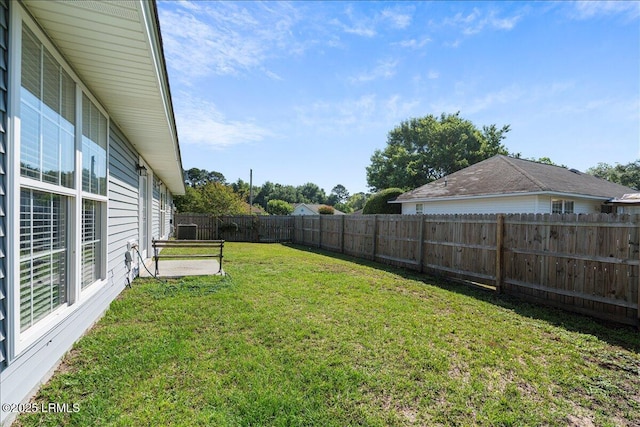 view of yard featuring cooling unit