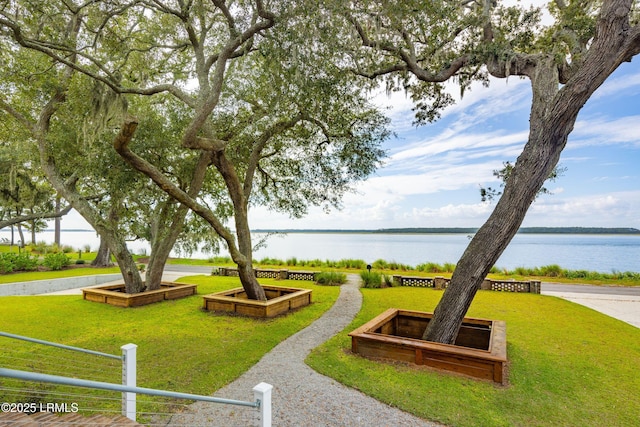 70 Brams Point Rd, Hilton Head Island, SC 29926 - view of community featuring a water view and a lawn