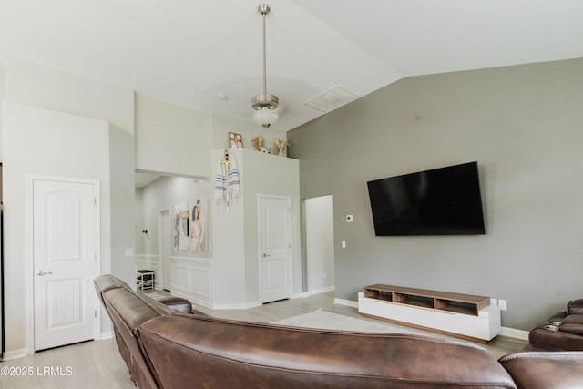 173 Okatie Park Cir E, Ridgeland, SC 29936 - living area with light wood-style floors, high vaulted ceiling, and baseboards
