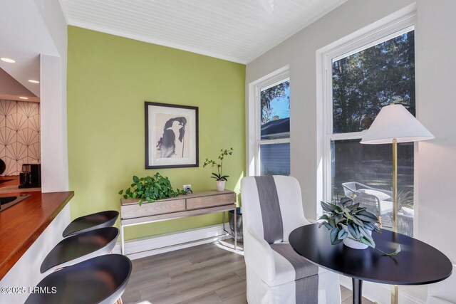 dining space featuring hardwood / wood-style floors