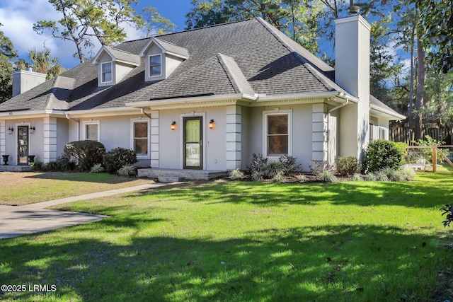 view of front of property featuring a front yard