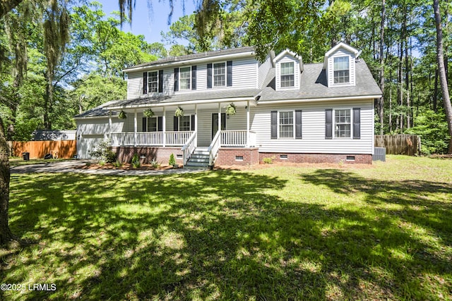 5 Summer Field Ct, Beaufort, SC 29907 - view of front of home featuring covered porch, crawl space, an attached garage, and a shingled roof