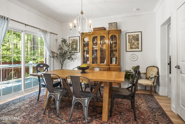 5 Summer Field Ct, Beaufort, SC 29907 - dining room with a chandelier, light wood-style flooring, and ornamental molding
