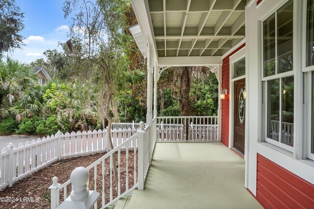 view of patio with a porch