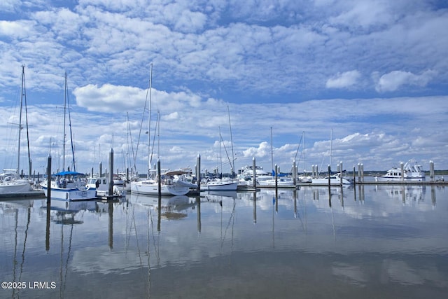 647 Island Cir E, Saint Helena Island, SC 29920 - dock with a water view and view of marina