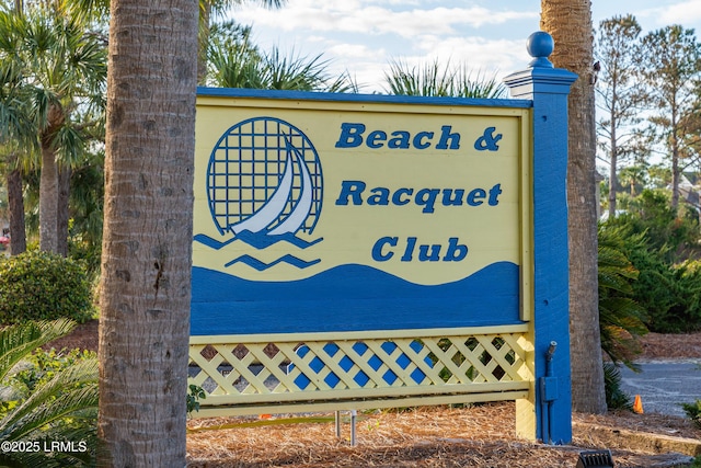 view of community sign