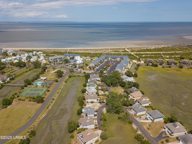 bird's eye view with a water view and a residential view