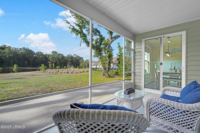 view of sunroom
