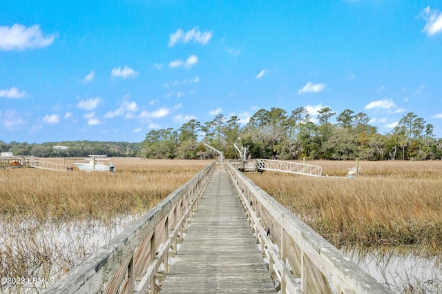 dock area with a rural view