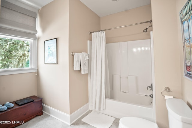 120 Coosaw Club Dr, Beaufort, SC 29907 - bathroom with toilet, shower / bath combination with curtain, and baseboards