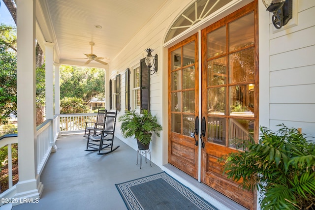 120 Coosaw Club Dr, Beaufort, SC 29907 - doorway to property with a porch and a ceiling fan