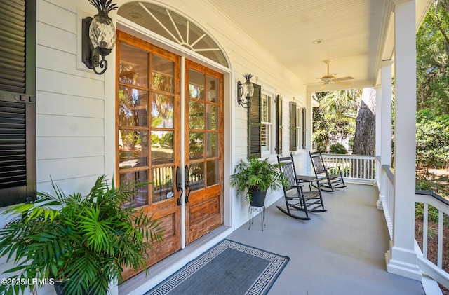 120 Coosaw Club Dr, Beaufort, SC 29907 - view of patio with a porch and ceiling fan
