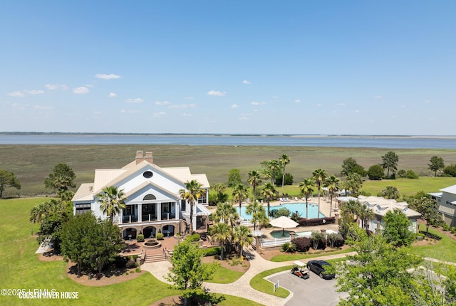 120 Coosaw Club Dr, Beaufort, SC 29907 - view of subject property featuring a pool and a large body of water
