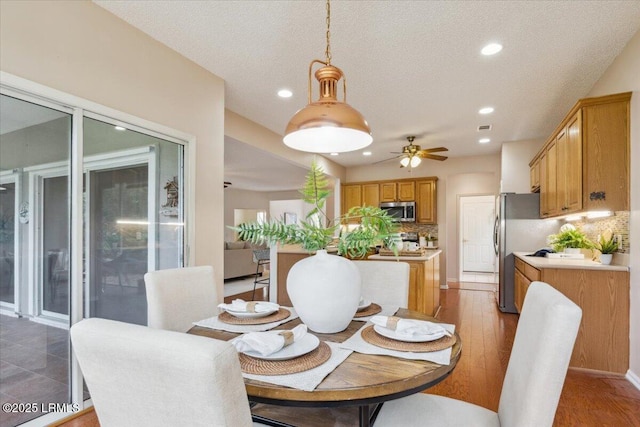 6 Pinyon Dr, Bluffton, SC 29909 - dining area with a ceiling fan, recessed lighting, and a textured ceiling