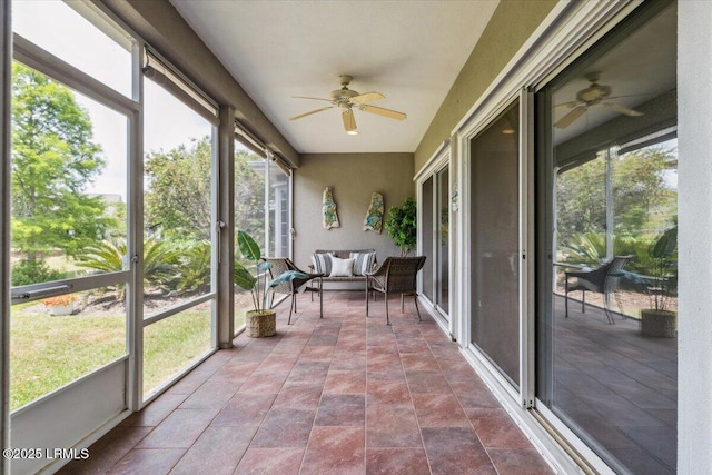 6 Pinyon Dr, Bluffton, SC 29909 - sunroom with ceiling fan and an outdoor hangout area