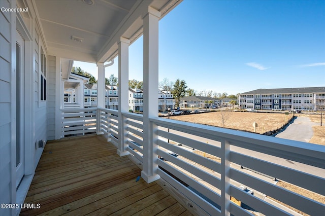 425 Parkside Commons, Bluffton, SC 29910 - wooden terrace featuring a residential view