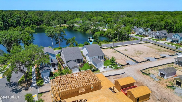 11 Basin Trail St, Beaufort, SC 29902 - aerial perspective of suburban area featuring a heavily wooded area and a large body of water
