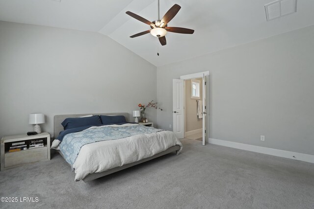 11 Basin Trail St, Beaufort, SC 29902 - carpeted bedroom featuring lofted ceiling, baseboards, and ceiling fan