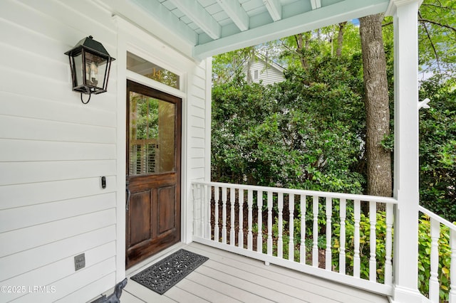 14 Fraser St, Beaufort, SC 29907 - doorway to property with a porch