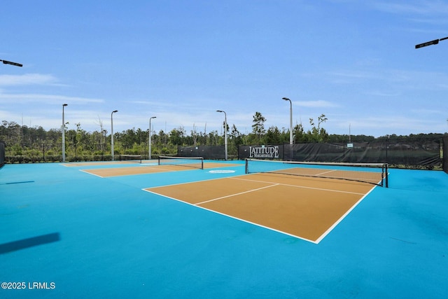 view of tennis court with basketball court