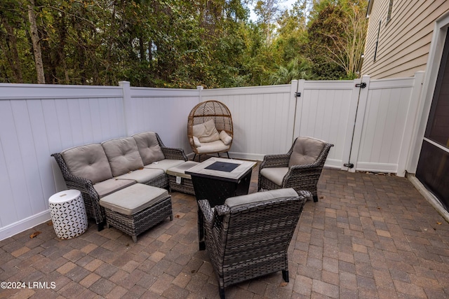 view of patio / terrace featuring an outdoor hangout area