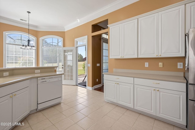 122 Island W Dr, Bluffton, SC 29910 - kitchen featuring white dishwasher, light countertops, and visible vents