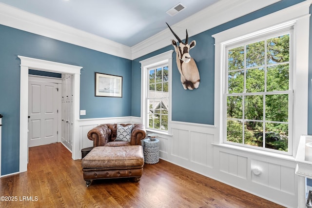 mudroom with dark wood finished floors