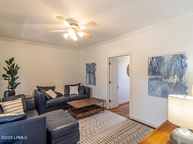 31 Hearthwood Dr, Hilton Head Island, SC 29928 - living area with ceiling fan, wood finished floors, and ornamental molding