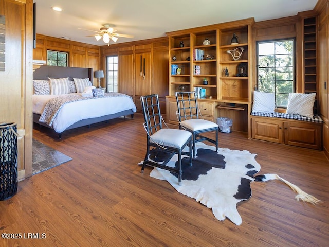 31 Hearthwood Dr, Hilton Head Island, SC 29928 - bedroom with recessed lighting, wooden walls, and dark wood finished floors