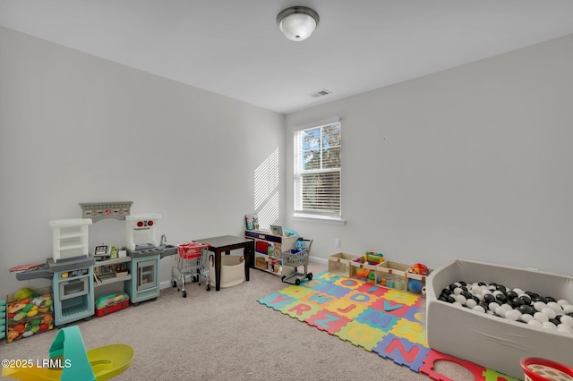 playroom with light carpet