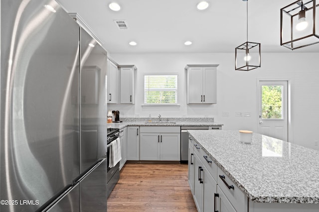 68 Keowee Ln, Beaufort, SC 29906 - kitchen with stainless steel appliances, plenty of natural light, visible vents, and a sink