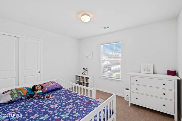 68 Keowee Ln, Beaufort, SC 29906 - bedroom with a closet, visible vents, baseboards, and carpet