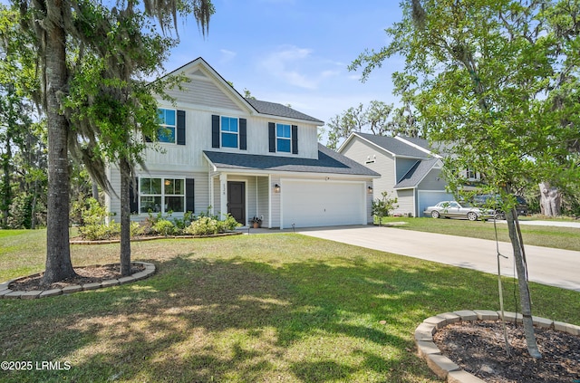 128 Teal Bluff Blvd, Seabrook, SC 29940 - traditional home featuring driveway, a front yard, and board and batten siding