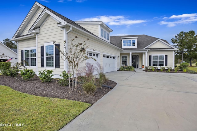 view of front of house with a garage