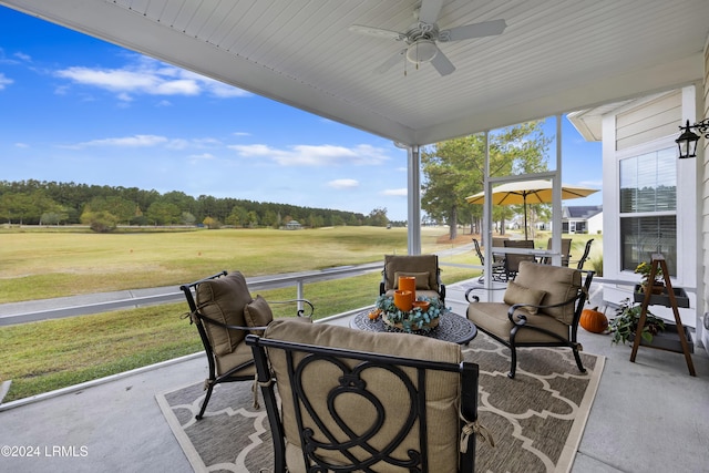 view of patio / terrace with ceiling fan