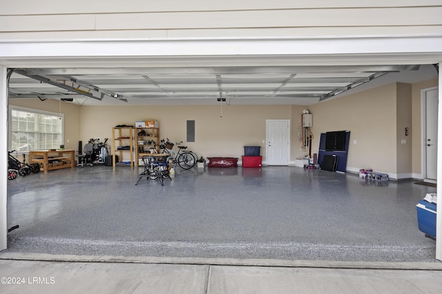 garage with electric panel