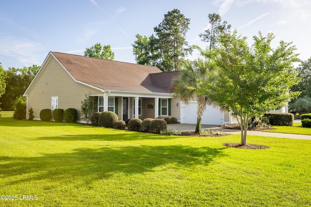 18 Yonges Island Dr, Bluffton, SC 29910 - view of front facade with an attached garage, concrete driveway, and a front yard