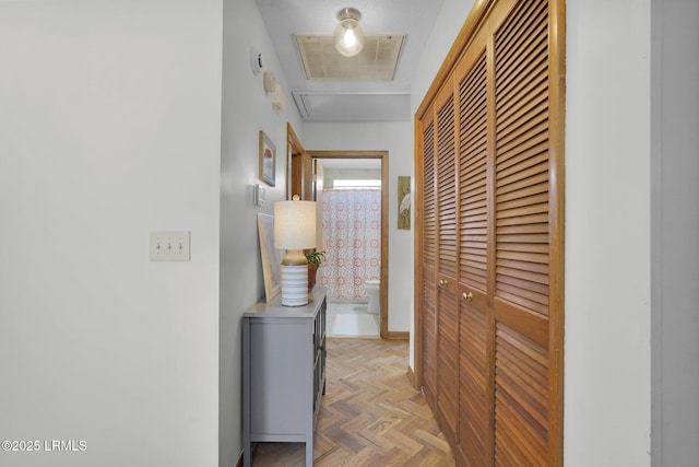 hallway featuring visible vents