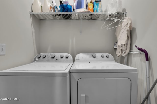 laundry area featuring independent washer and dryer